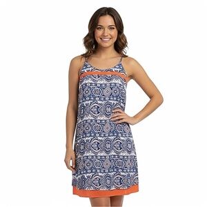 THML Anthropologie Luceea Blue Orange Paisley  Shift Dress NWT Size Medium